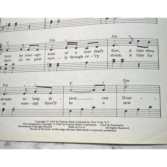A Time for Us Vintage Piano Sheet Music 1968 Love Theme Romeo and Juliet EASY - Picture 3 of 5